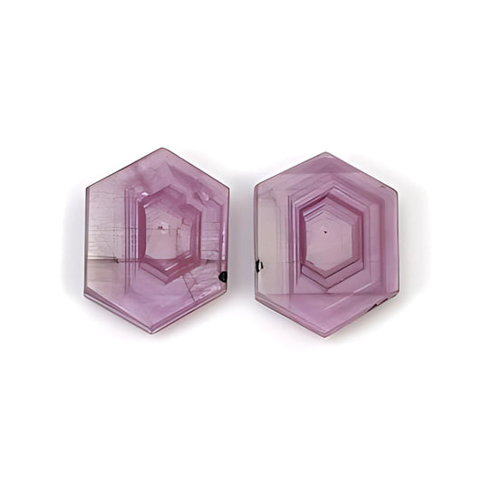 rosemary pink sapphire hexagon flat slices