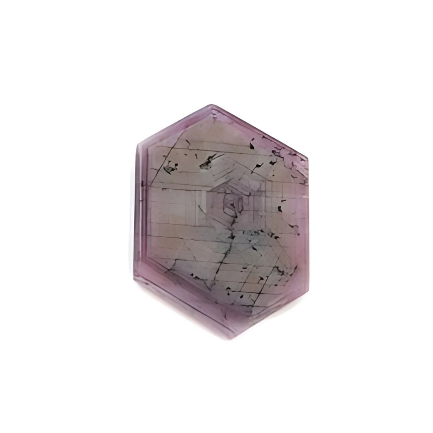 pink sapphire trapiche hexagon shape fat slices