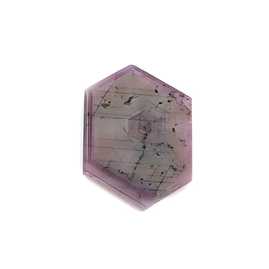 pink sapphire trapiche hexagon shape fat slices