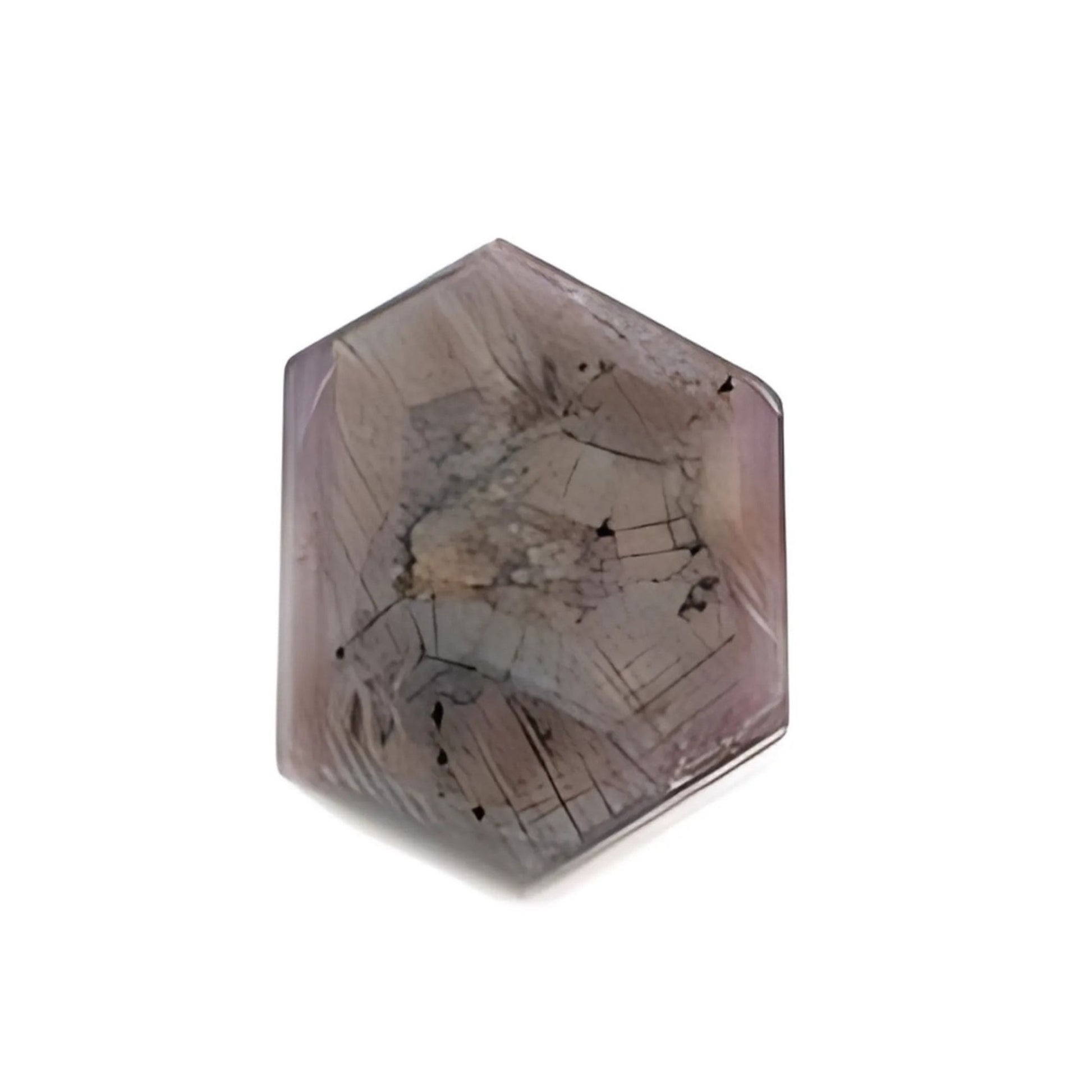 pink sapphire trapiche hexagon shape fat slices