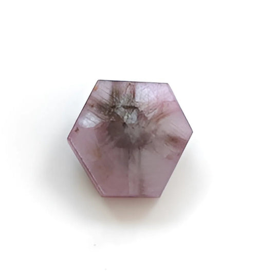 pink sapphire trapiche hexagon shape fat slices
