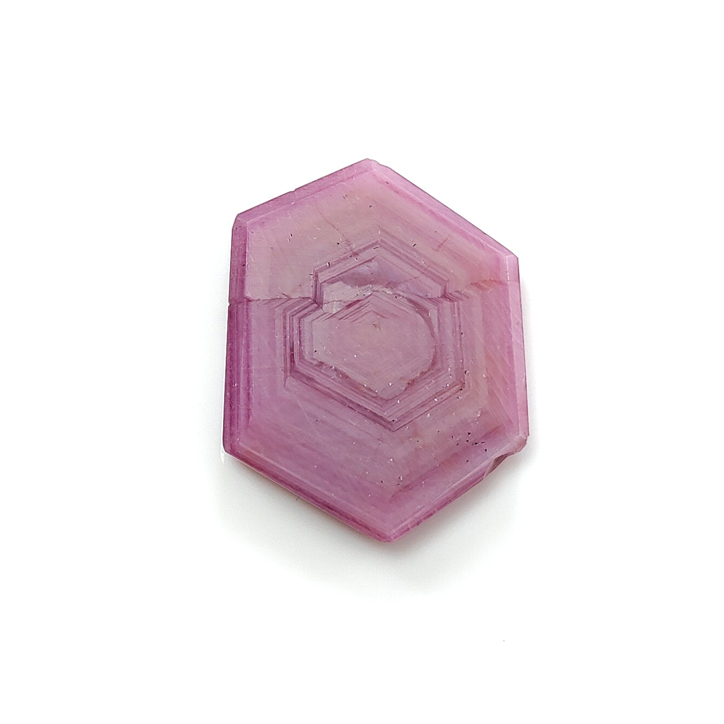 rosemary pink sapphire hexagon flat slices