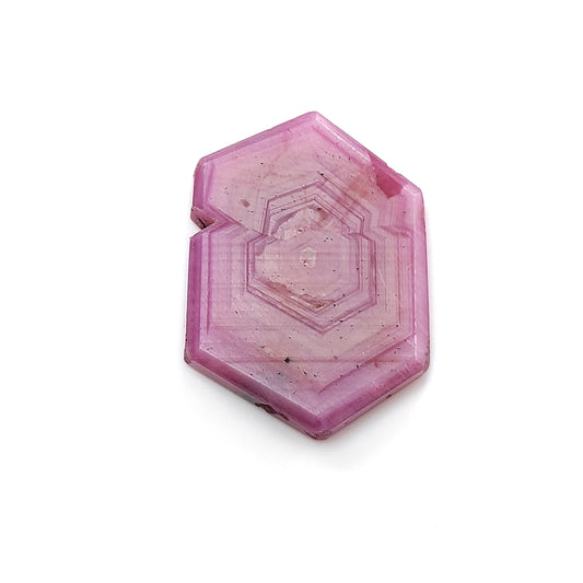 rosemary pink sapphire hexagon flat slices