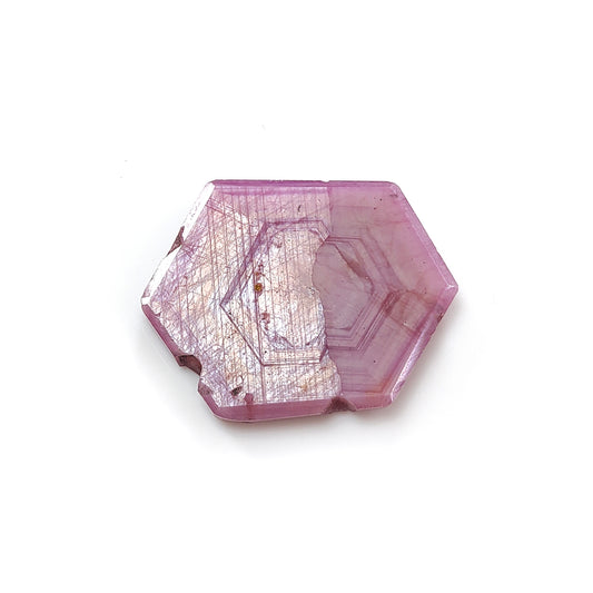 pink sapphire hexagon flat slices