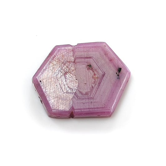 rosemary pink sapphire hexagon flat slices
