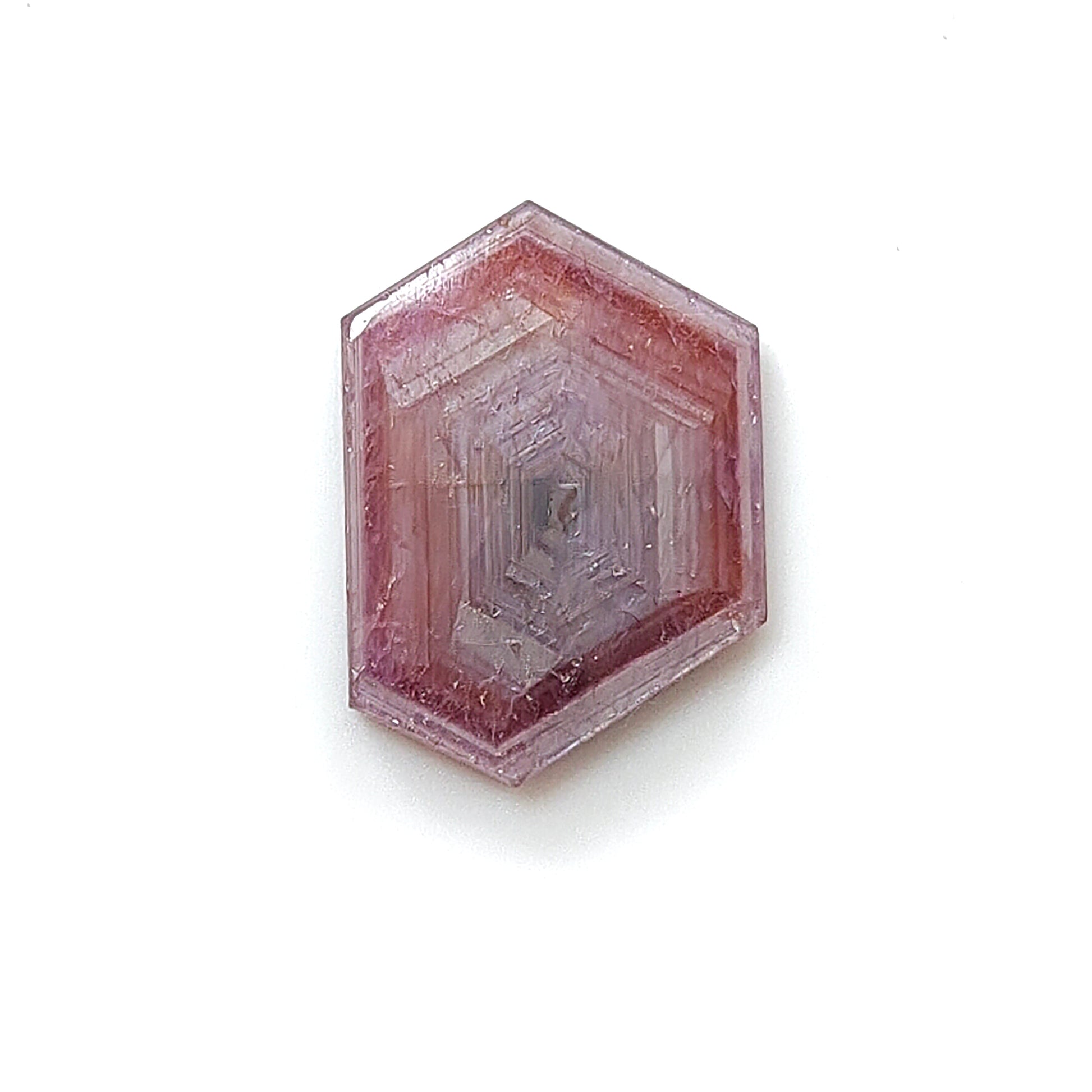 pink sapphire hexagon flat slices