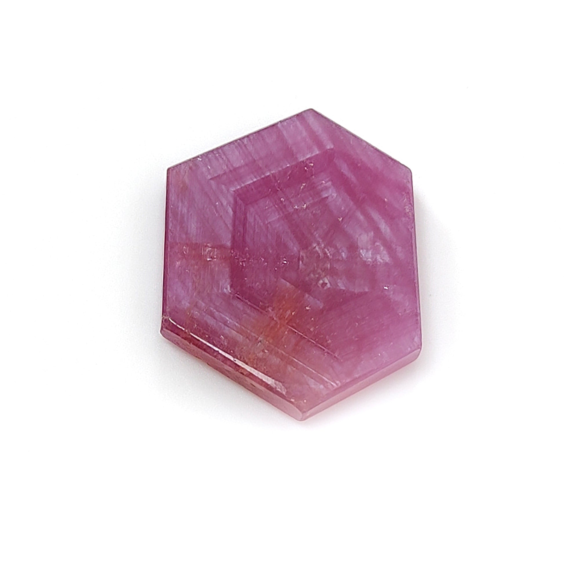 pink sapphire hexagon flat slices