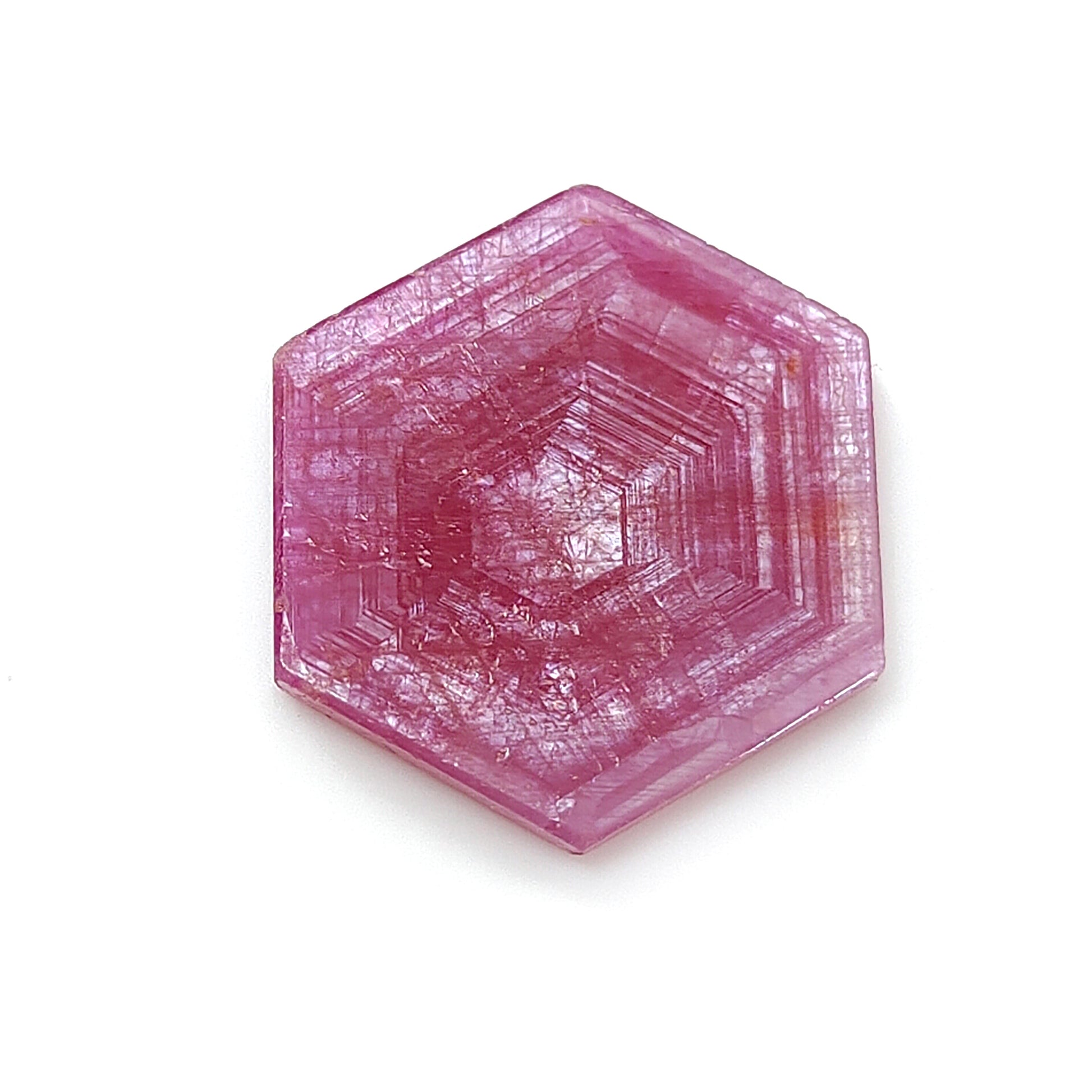 pink sapphire hexagon flat slices