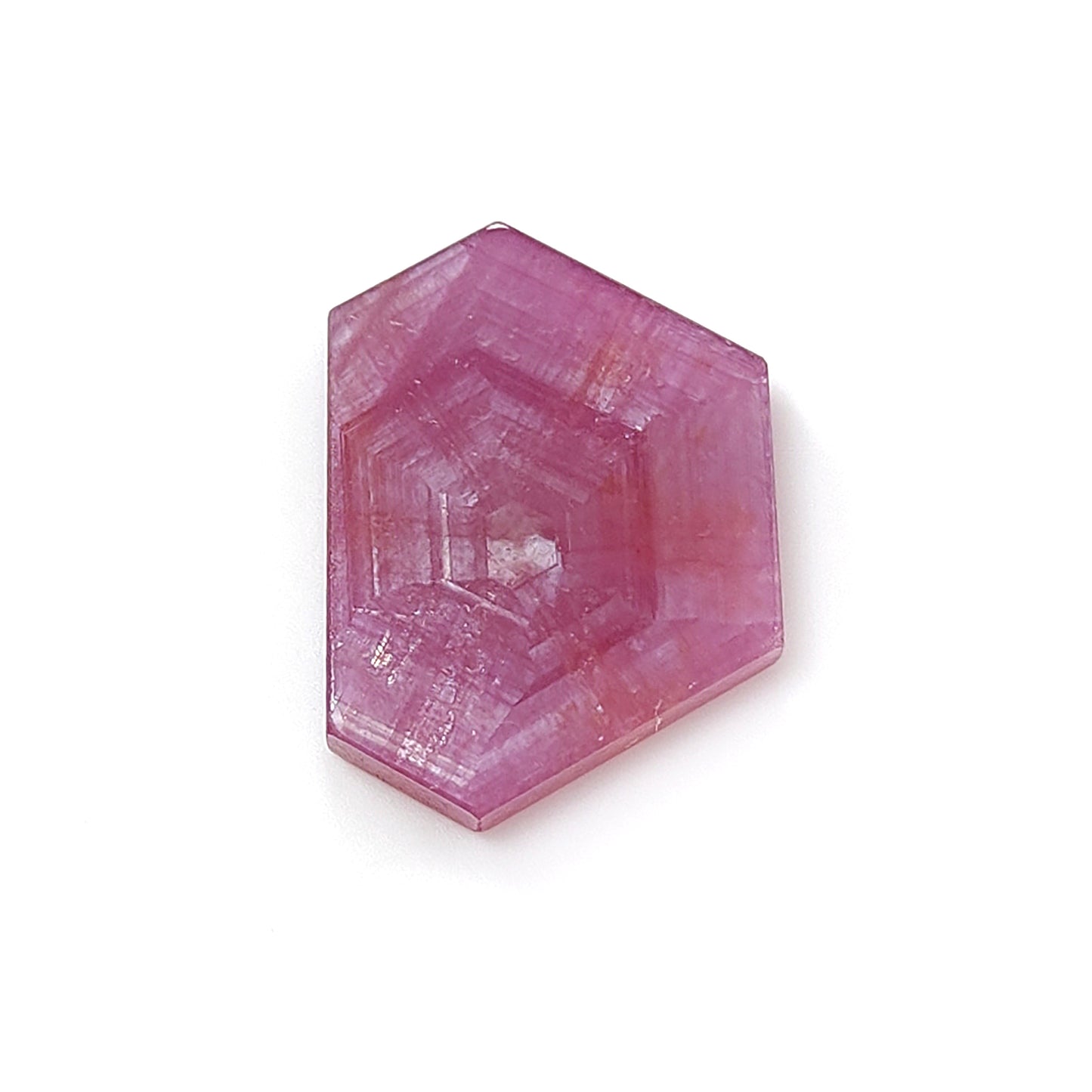 pink sapphire hexagon flat slices