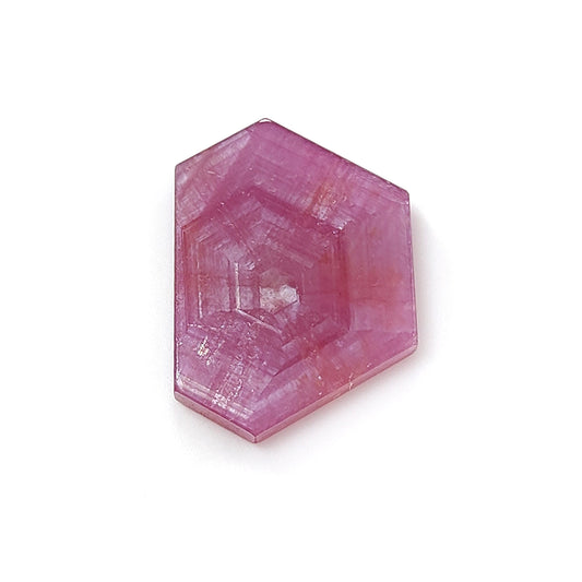 pink sapphire hexagon flat slices