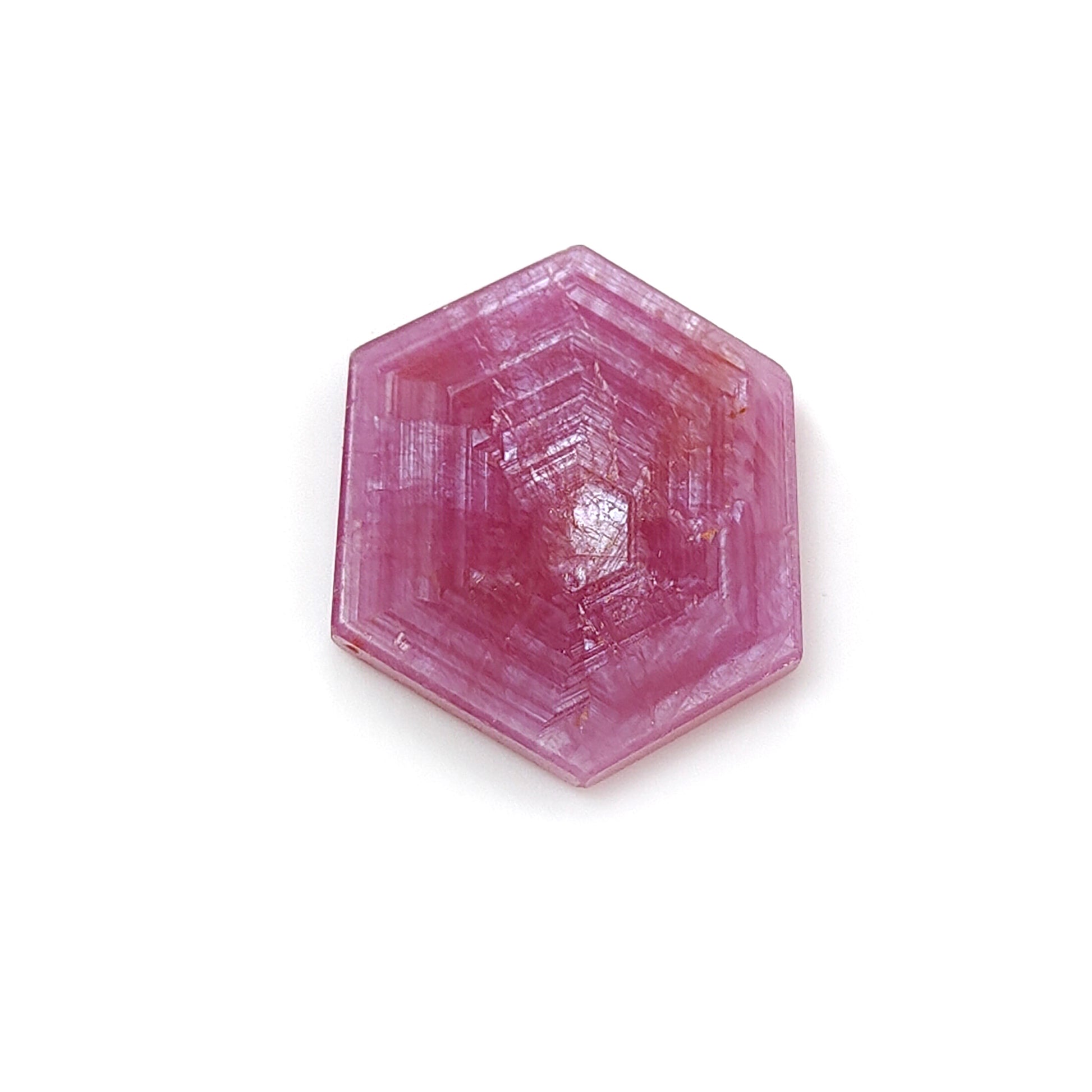 pink sapphire hexagon shape flat slices