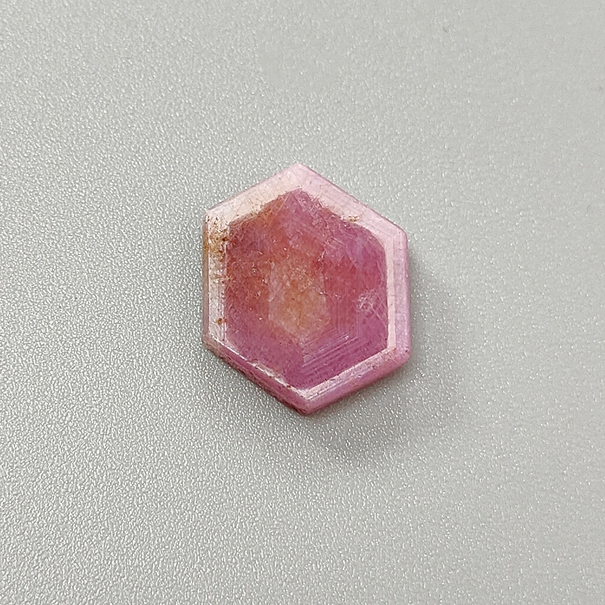 rosa Saphir Trapiche Sechseck flache Scheiben