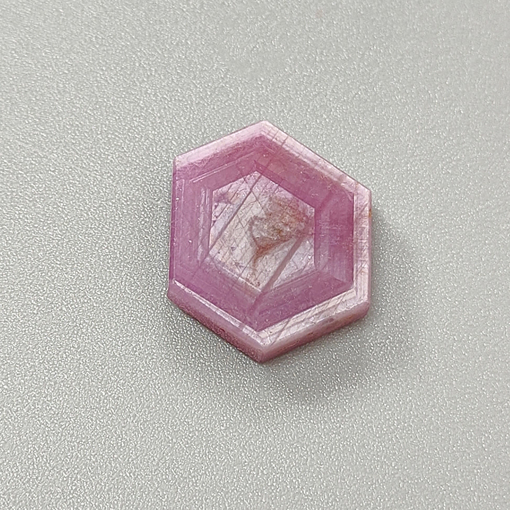 rosa Saphir Trapiche Sechseck flache Scheiben