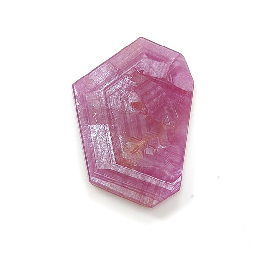 pink sapphire hexagon shape flat slices