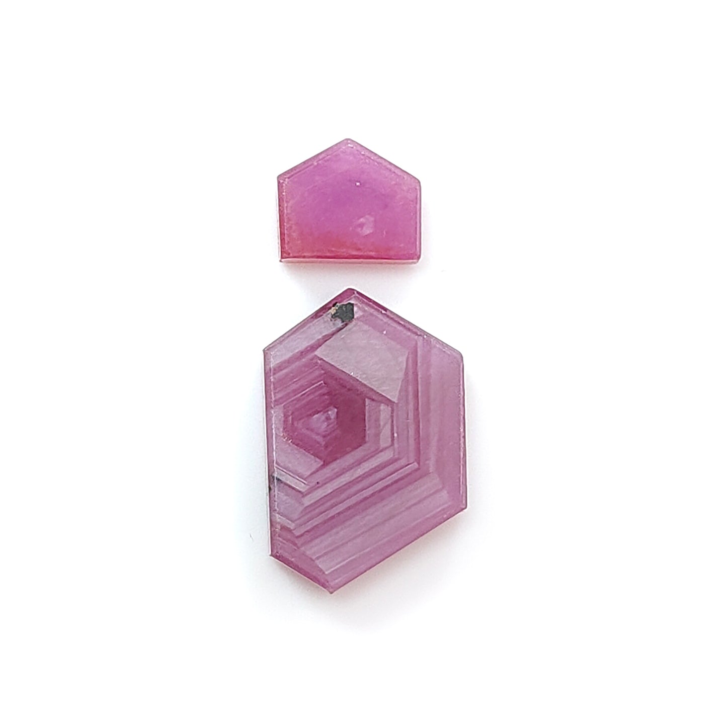 pink sapphire fancy shape flat slices