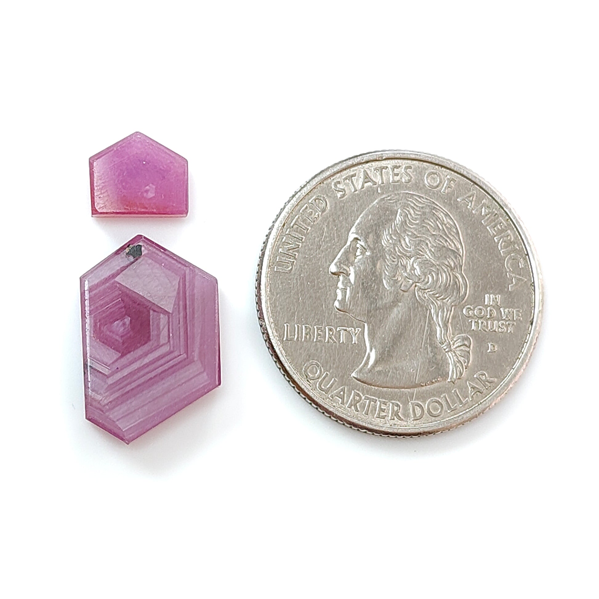 tranches plates de saphir rose naturel non traité