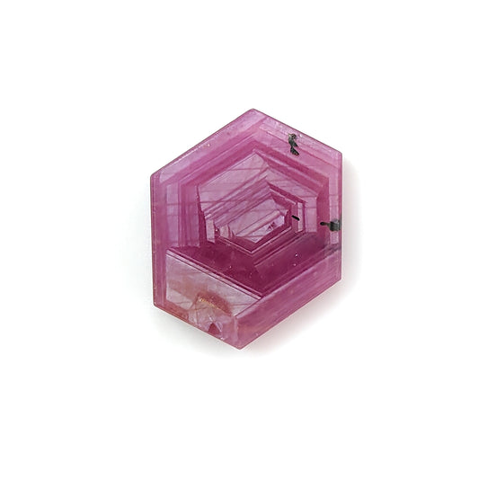 rosemary pink sapphire hexagon flat slices