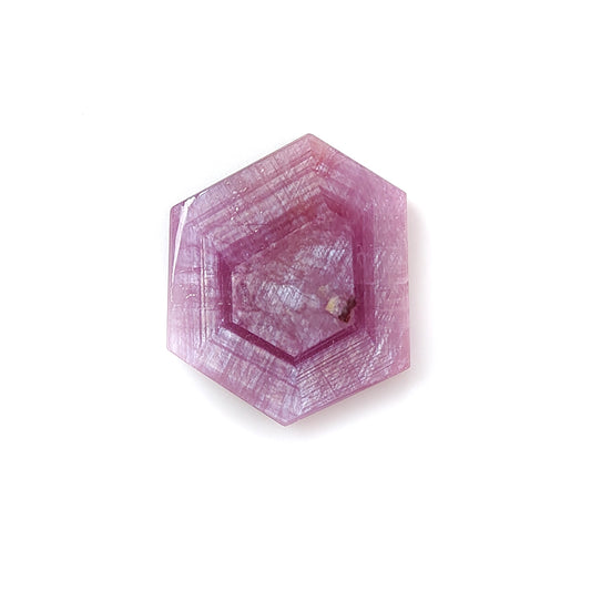 rosemary pink sapphire hexagon flat slices