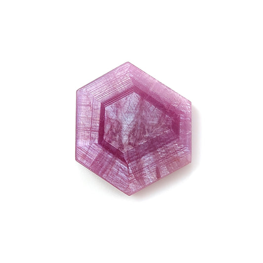 rosemary pink sapphire hexagon flat slices