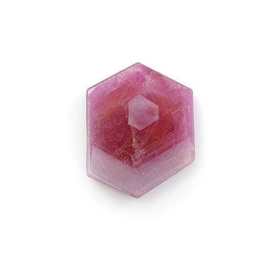 rosemary pink sapphire hexagon flat slices