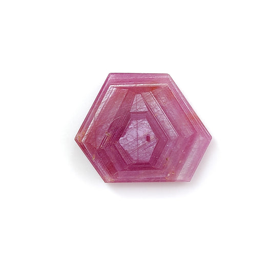 rosemary pink sapphire hexagon flat slices