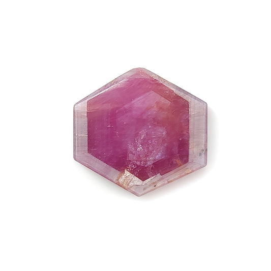 pink sapphire hexagon flat slices