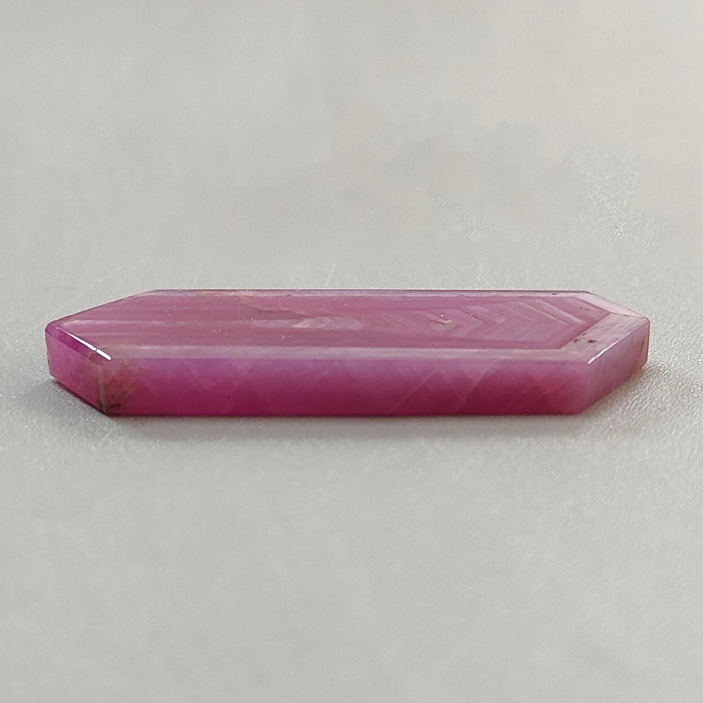 Rosemary Ruby Gemstone Flat Slices: 41.00cts Natural Untreated Sheen Pink Ruby Unique Eiffel Tower Engraved 44*15mm 1pc For Jewelry