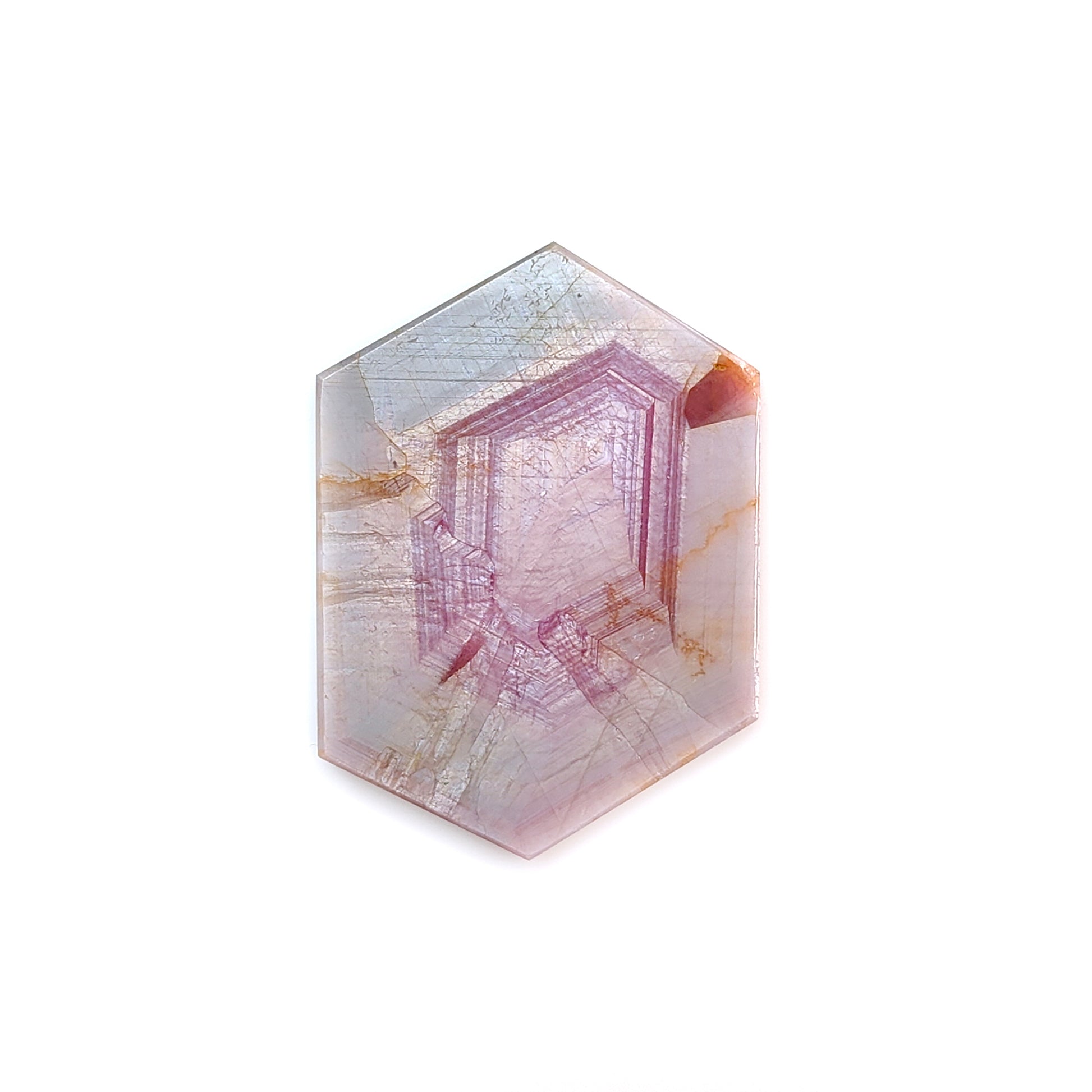 pink sapphire hexagon flat slices