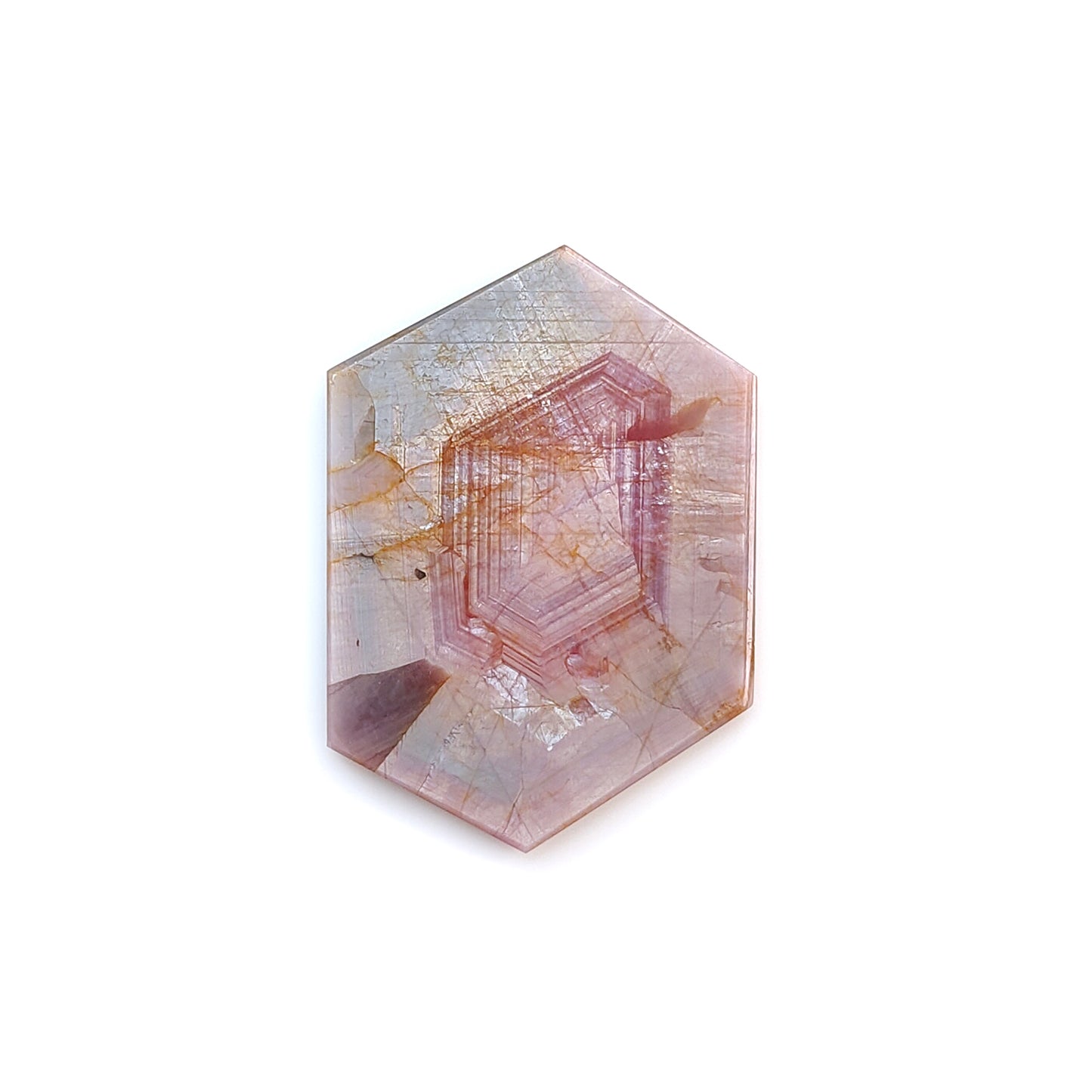 pink sapphire hexagon flat slices