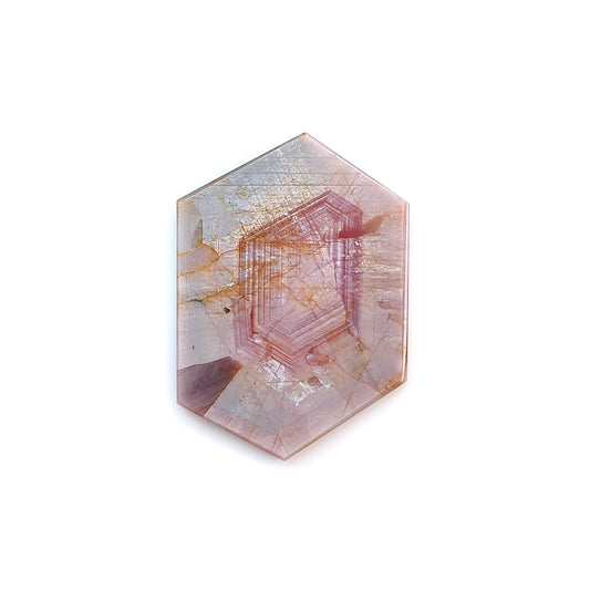 pink sapphire hexagon flat slices