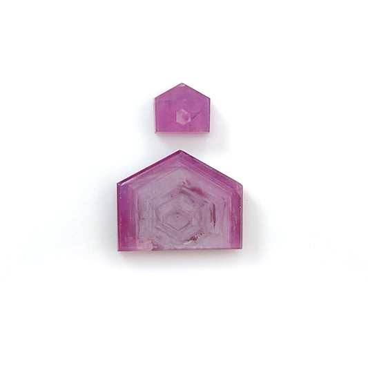 pink sapphire fancy shape flat slices
