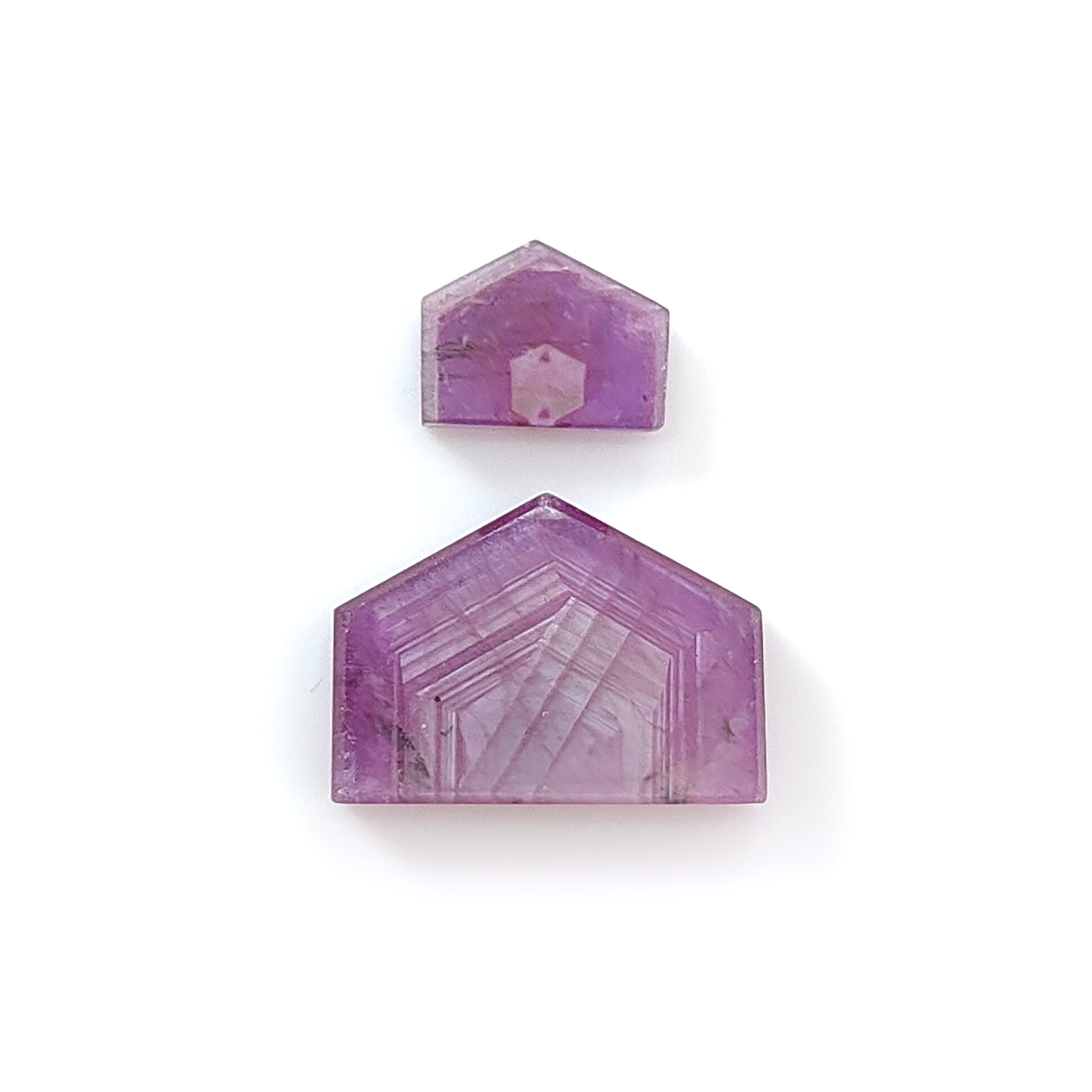 pink sapphire fancy shape flat slices