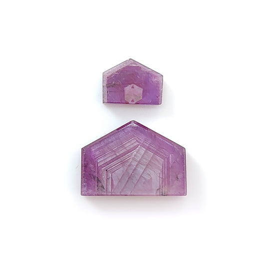 pink sapphire fancy shape flat slices