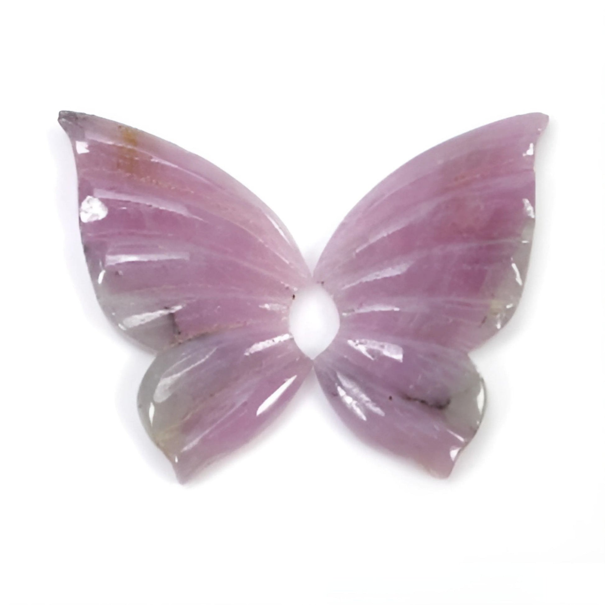 pink sapphire butterfly carving