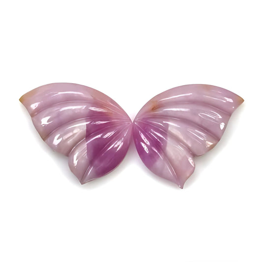 pink sapphire butterfly carving