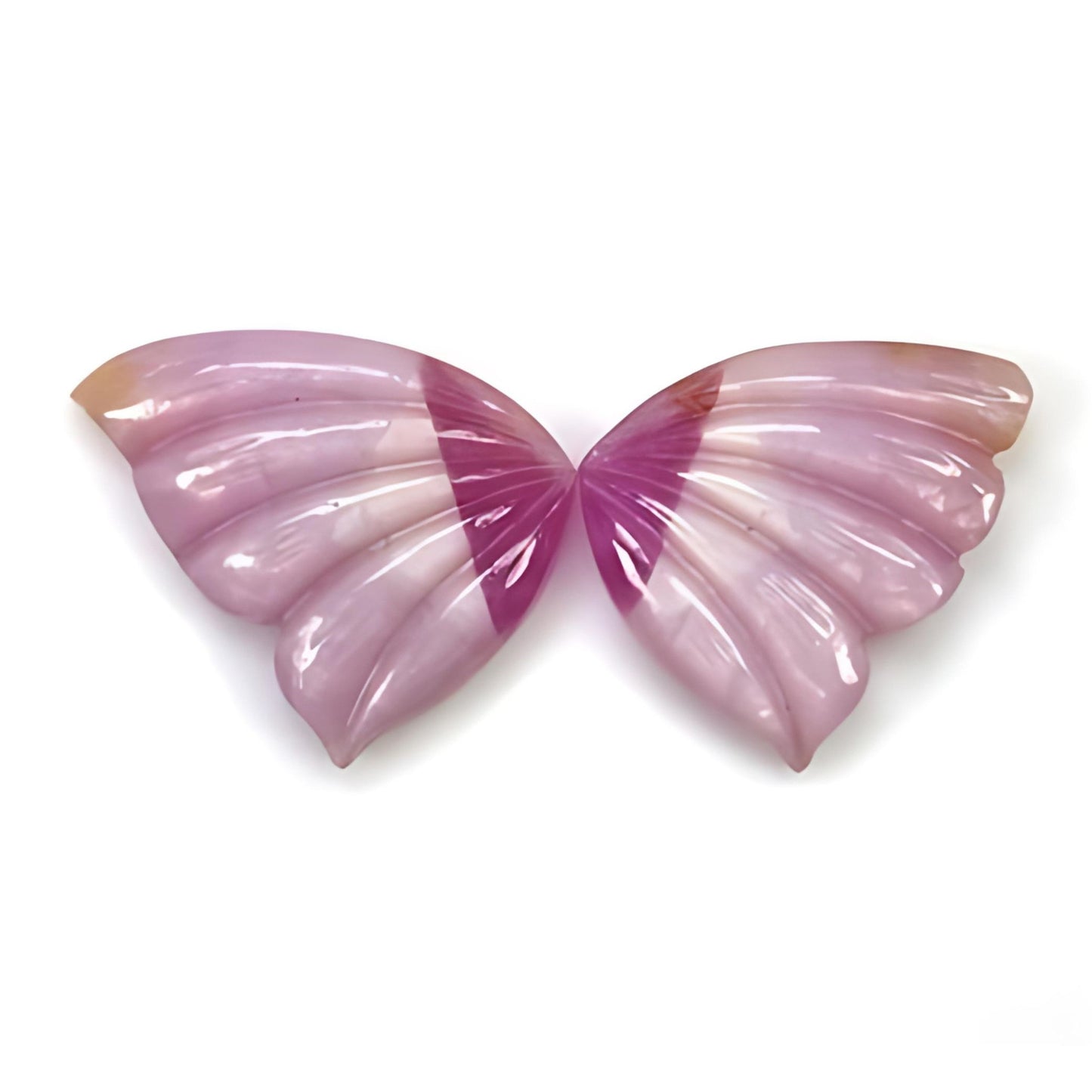 pink sapphire butterfly carving