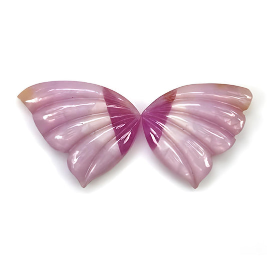 pink sapphire butterfly carving