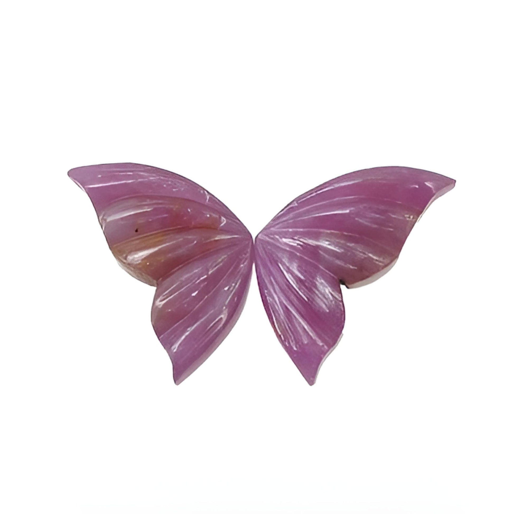 pink sapphire butterfly carving