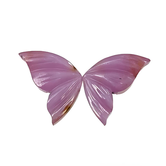 pink sapphire butterfly carving