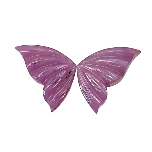 pink sapphire butterfly carving