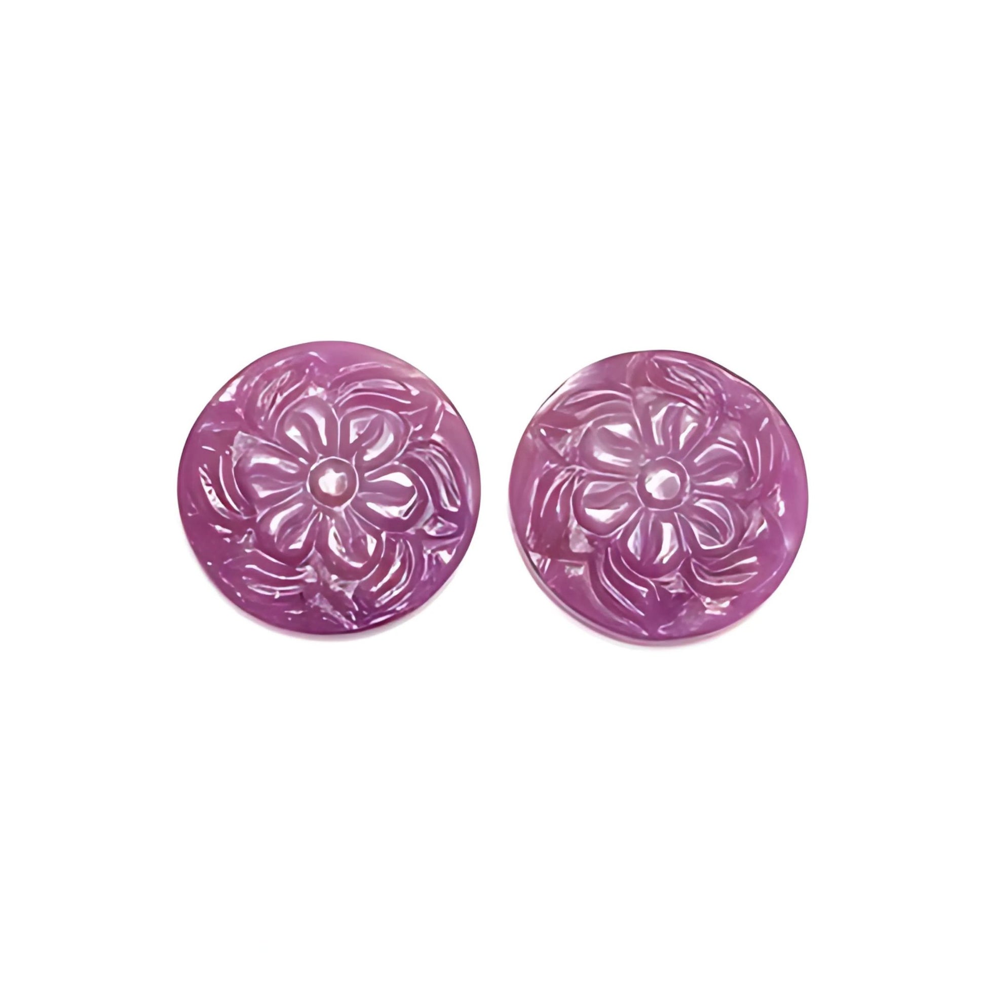 pink sapphire round shape carving