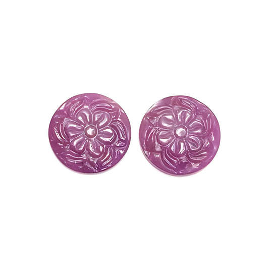 pink sapphire round shape carving
