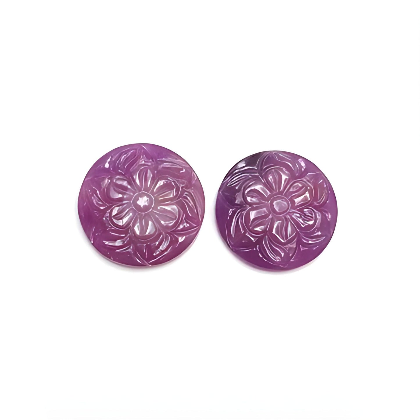 pink sapphire round shape carving