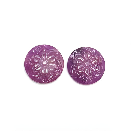 pink sapphire round shape carving