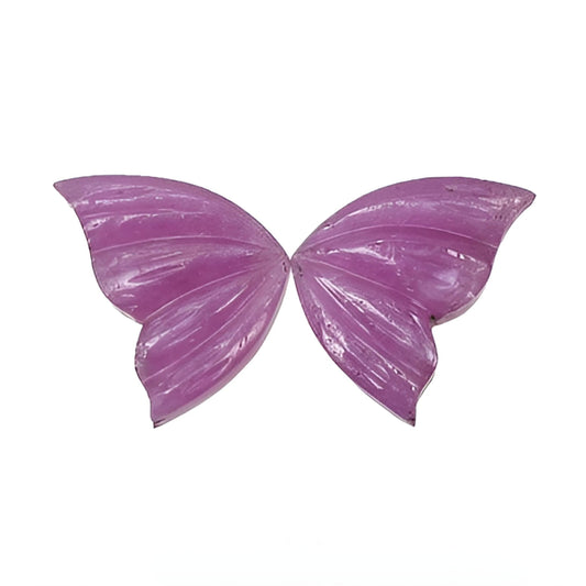 pink sapphire butterfly carving