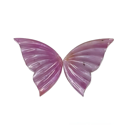 pink sapphire butterfly carving