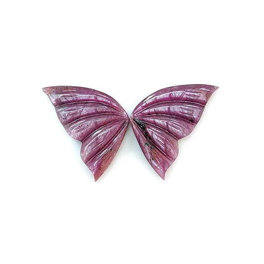 pink sapphire butterfly carving