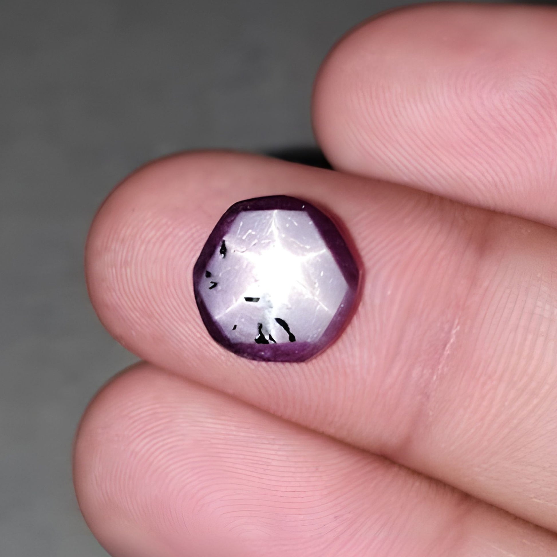 star sapphire hexagon shape cabochon