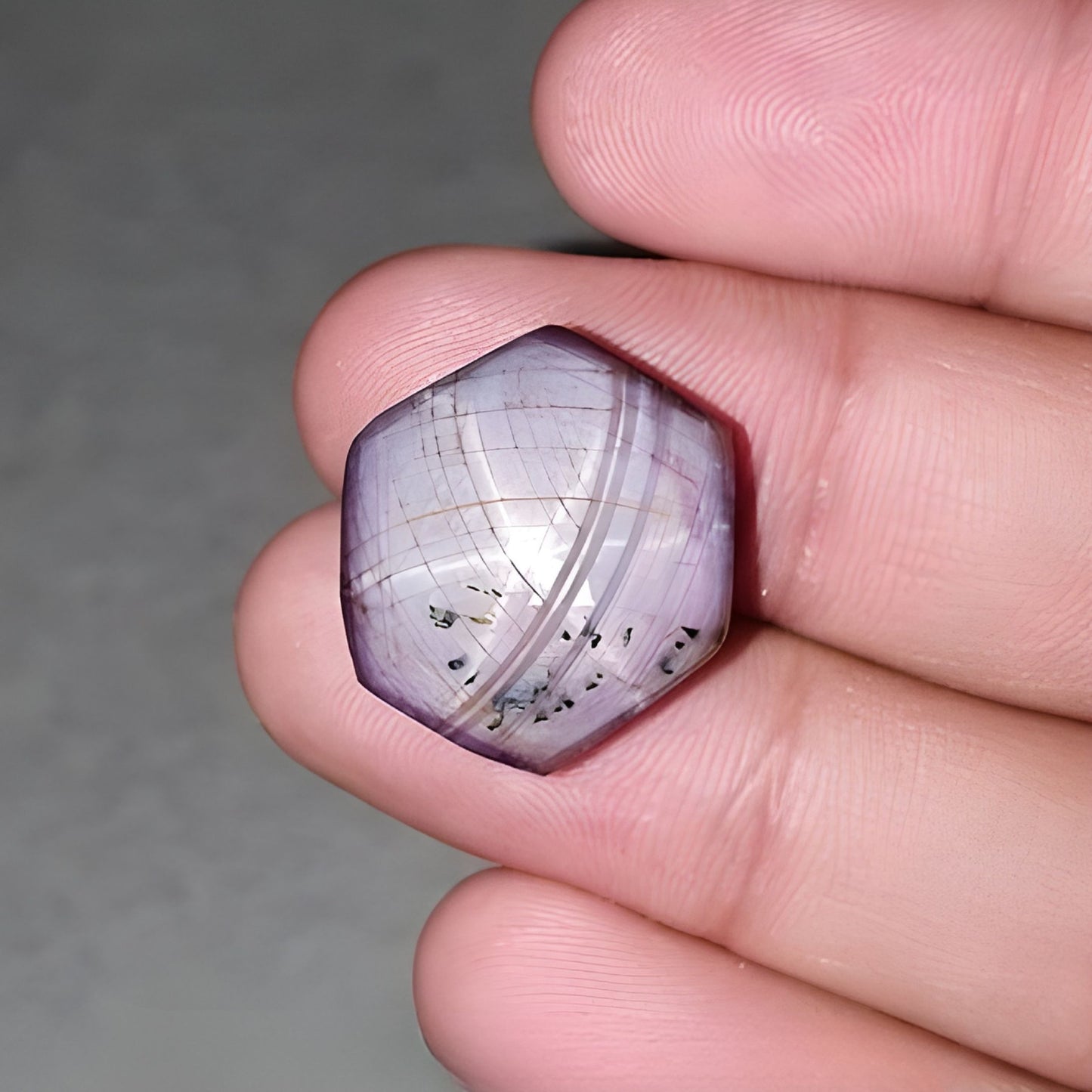 star sapphire hexagon shape cabochon