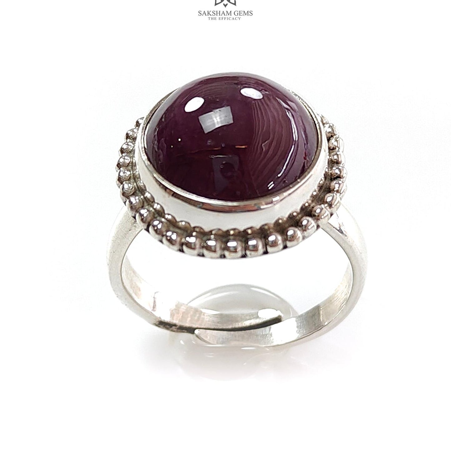 Red Ruby Silver Ring 8.15gms.